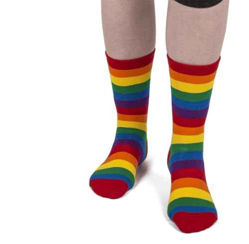 Palleon Socken in Dose – 1 Paar Socken in Metalldose | Lustige Geschenkidee für Damen & Herren | Einheitsgröße 36–42 | Prosecco Bier Pride Motiv