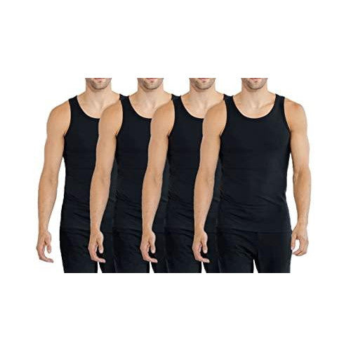 4er Pack Herren Classic Unterhemden | Männer Baumwolle Achselhemd Tank Top - Palleon
