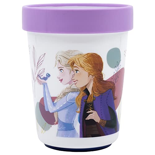 Palleon rutschfeste Frozen Becher für Kinder - 2er Set Trinkbecher aus BPA-freiem Kunststoff - 260 ml Fassungsvermögen