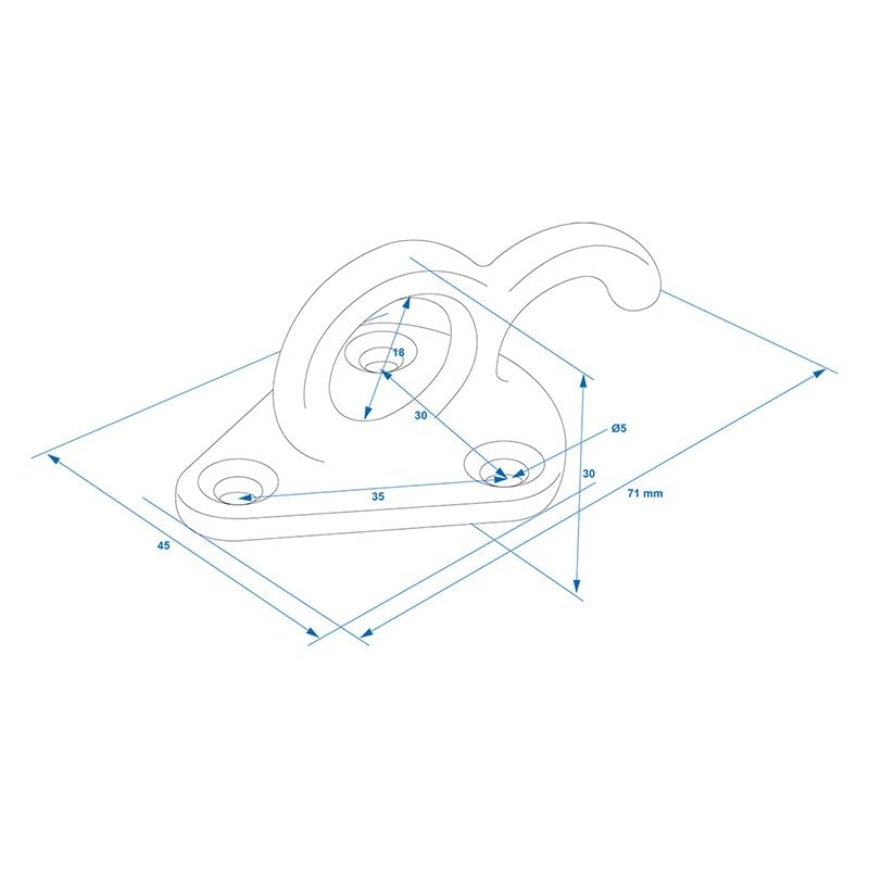 MultiBros 10 Stück Planenhaken Metall mit Öse 70x45mm Netzhaken Befestigungshaken Abspannhaken Zurröse für Anhängernetz Planen Ladungssicherung Ladebordwand