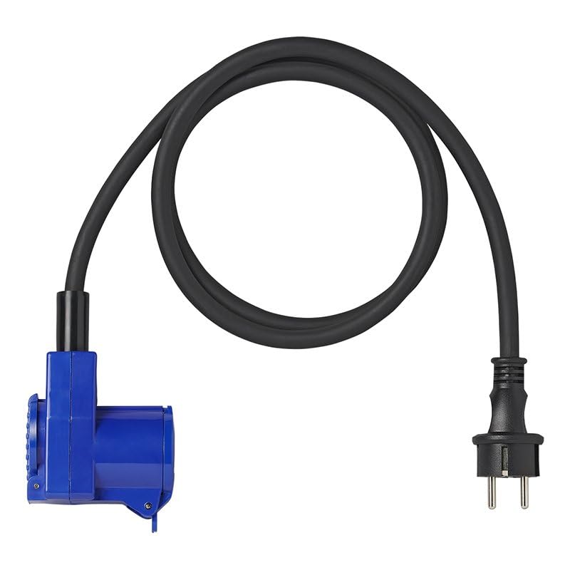 Adapterkabel 150cm 3x2,5mm² von Schuko Stecker nach CEE Winkelkupplung + Schuko Steckdose Wohnwagen Wohnmobil