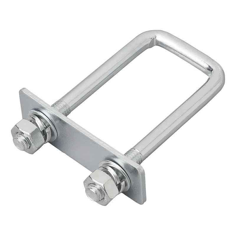 Multibros 4er Set U-Bügel 40mm eckig | M10 Gewinde | 110mm Länge | Verzinkte U-Halterung für Rohre, Profile, Schläuche & Zurrpunkte | Robuste Befestigung für Anhänger, Werkstatt & Heimwerker