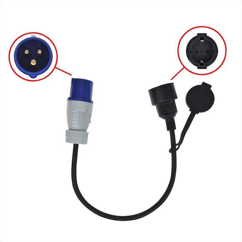 Adapterkabel 40cm von CEE Stecker nach Schuko Steckdose H07RN-F 3G1,5mm² Wohnwagen Wohnmobil