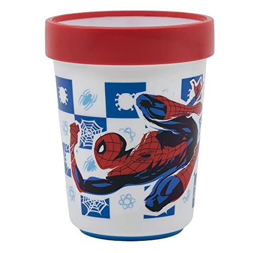 Palleon rutschfeste Spiderman Becher für Kinder - 2er Set Trinkbecher aus BPA-freiem Kunststoff - 260 ml Fassungsvermögen