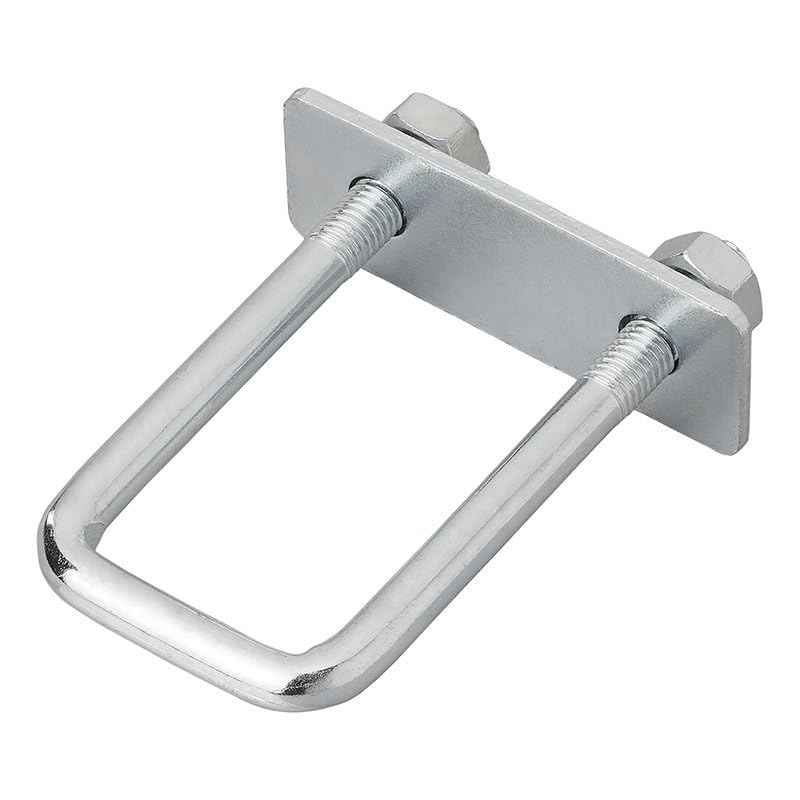 Multibros 4er Set U-Bügel 40mm eckig | M10 Gewinde | 110mm Länge | Verzinkte U-Halterung für Rohre, Profile, Schläuche & Zurrpunkte | Robuste Befestigung für Anhänger, Werkstatt & Heimwerker