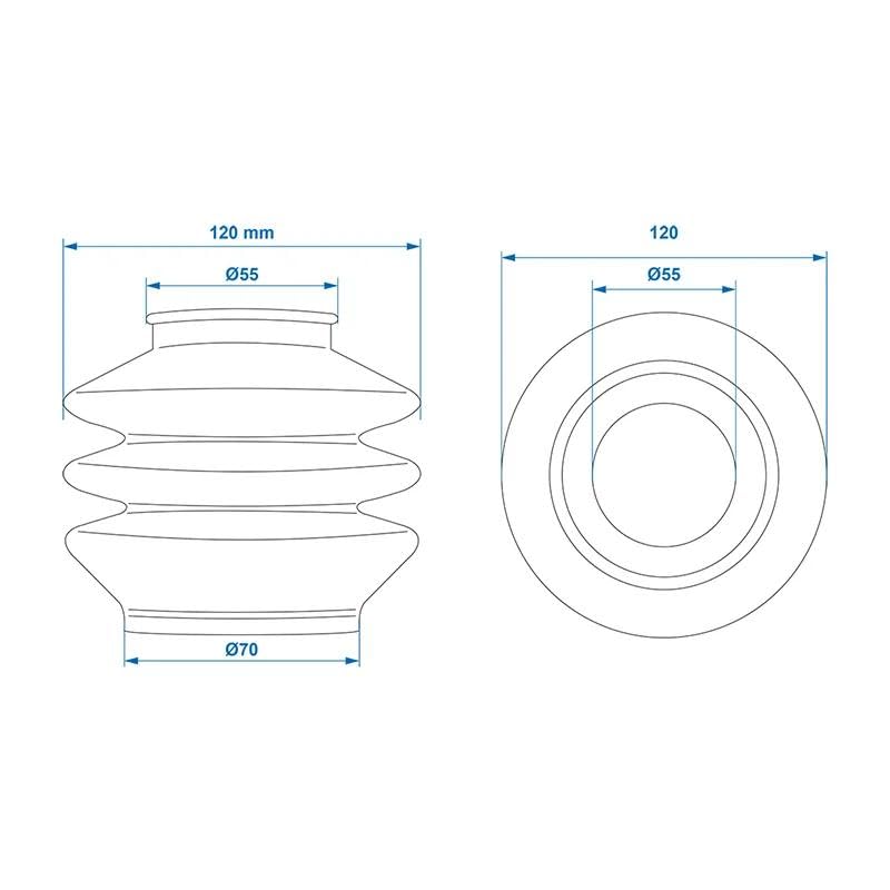 ProPlus Faltenbalg Auflaufeinrichtung passend für AL-KO 2,8VB/1 55/70mm L=115