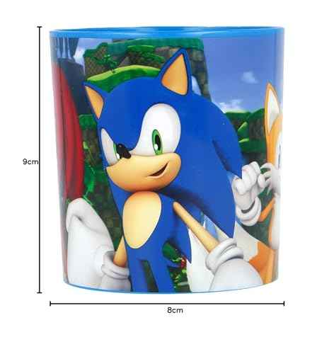 Stor 350 ml wiederverwendbarer, mikrowellengeeigneter Kunststoffbecher für Kinder - Sonic, 1 Stück (1er Pack), Bunt