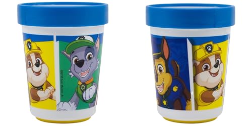 rutschfeste Paw Patrol Becher für Kinder - 2er Set Trinkbecher aus BPA-freiem Kunststoff - 260 ml Fassungsvermögen