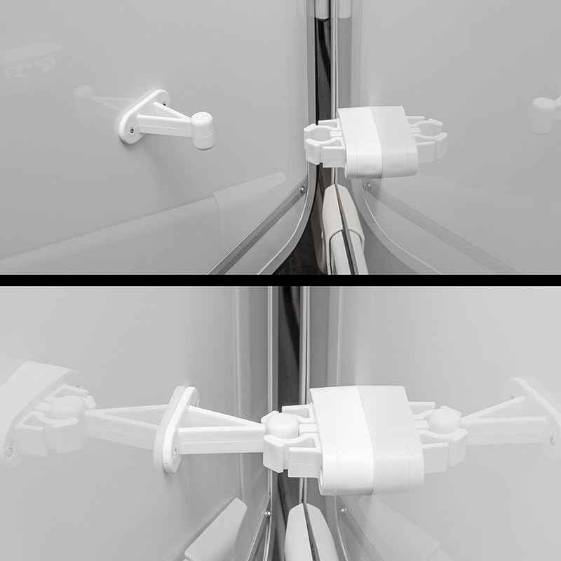 MultiBros 2er Pack Türfänger mit Flexibler Klemme – Weiß – Robuster Türhalter für Wohnwagen & Wohnmobil | PP Material | Widerstandsfähig & Sicher | Einfache Montage