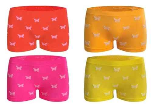 Palleon 4er Pack Mädchen Pantys – Hipster Shorts für Kinder | Bequeme Unterhosen Slips aus atmungsaktiver Microfaser | Weich, elastisch & formbeständig