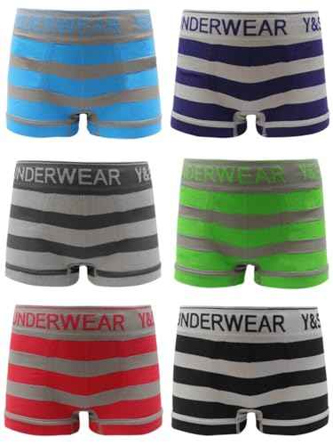 6er Pack Jungen Boxershorts | Bequeme Kinder Unterhosen aus Microfaser | Atmungsaktive & Pflegeleichte Retroshorts mit elastischem Bund | Weich, Formstabil & Ideal für Alltag