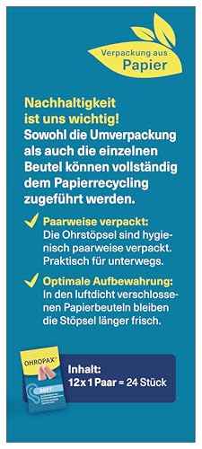OHROPAX Soft Ohrstöpsel – IN-Ohr-Stöpsel aus weichem Schaumstoff – besonders unauffällig und bequem – Schalldämmwert SNR 31 dB – ideal zum Entspannen, Schlafen und Arbeiten – 10 Stück