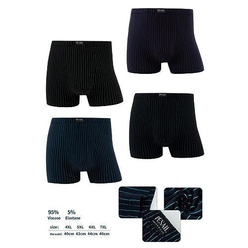 4er Pack Herren Boxershorts | weiche atmungsaktive Viscose-Bambus Übergröße Retroshorts - Palleon