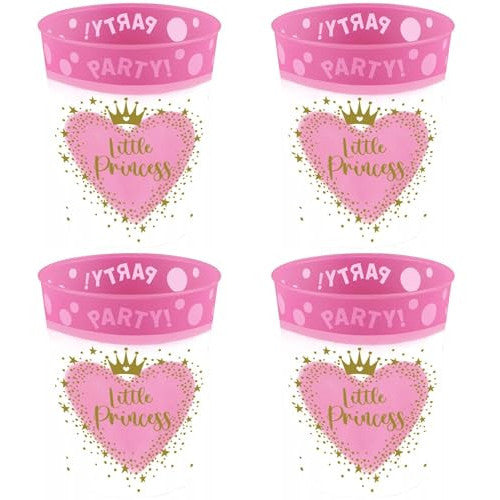 Becher für Kinder - 4er Set Trinkbecher aus BPA-freiem Kunststoff - 250 ml Fassungsvermögen Mädchen Geburtstag Party - Palleon