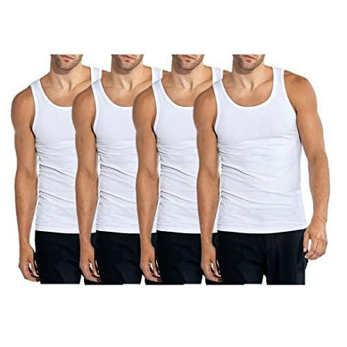 4er Pack Herren Classic Unterhemden | Männer Baumwolle Achselhemd Tank Top - Palleon
