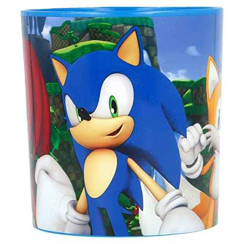 Stor 350 ml wiederverwendbarer, mikrowellengeeigneter Kunststoffbecher für Kinder - Sonic, 1 Stück (1er Pack), Bunt