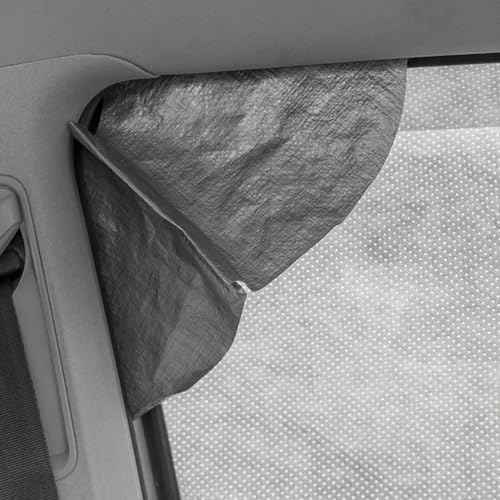 Frontscheiben Abdeckung kompatibel für Verschiedene Marken – Abdeckplane für Wohnwagen mit UV-Schutz 160 GSM Vliesstoff, Spiegelschlitzen & Spanngurten