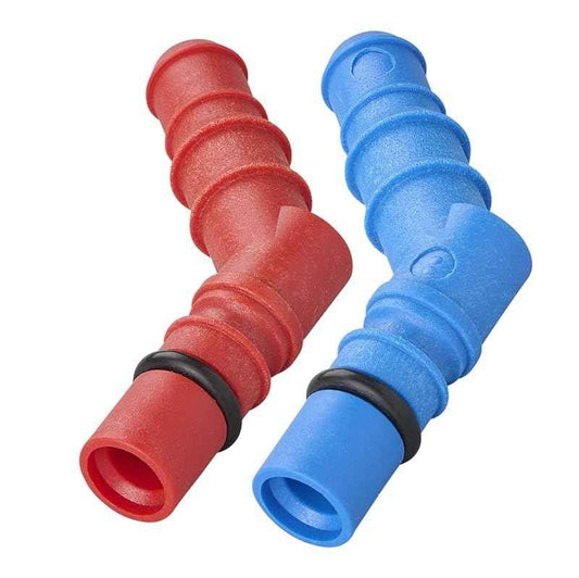 2er Pack Schlauchtülle mit O-Ring für 10–12 mm Wasserschläuche – Farbkennzeichnung Rot & Blau – Anschluss 6x2 – Dichte Verbindung für Wohnmobil, Boot, Garten, Caravan