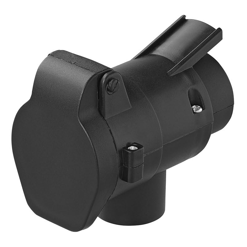 Multibros Anhänger Adapter 7- auf 13-polig mit Konstante – Kurzadapter für Anhängerkupplung – CEE Steckadapter für Pkw, Wohnwagen & Anhänger