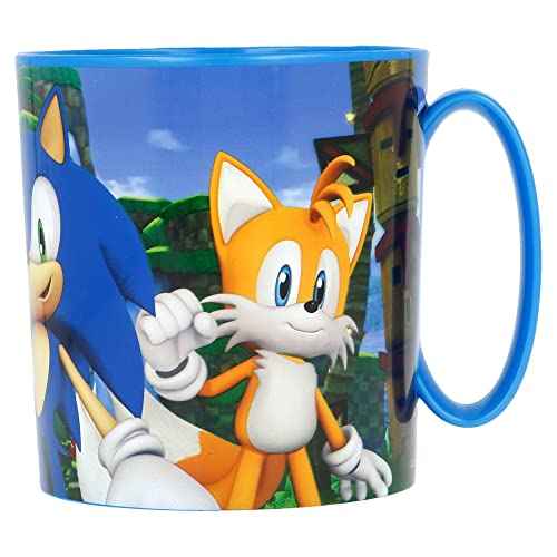 Stor 350 ml wiederverwendbarer, mikrowellengeeigneter Kunststoffbecher für Kinder - Sonic, 1 Stück (1er Pack), Bunt
