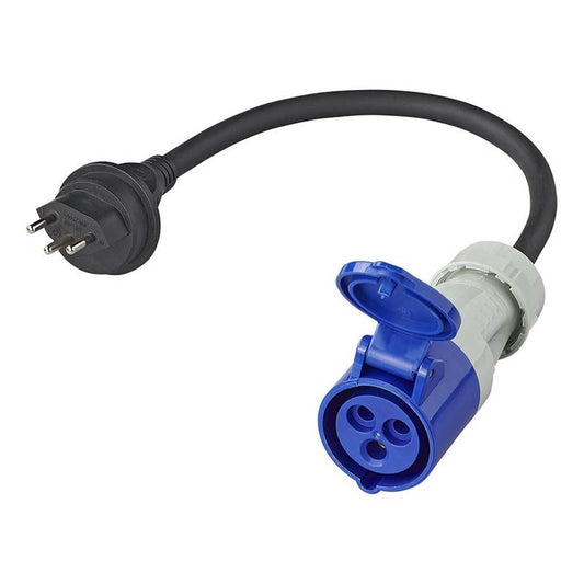 Multibros CEE Adapterkabel 40cm 3x2,5mm² | Schweizer Stecker zu CEE | H07RN-F Neoprenkabel | 10A, IP44, Temperaturbeständig -35°C bis +50°C