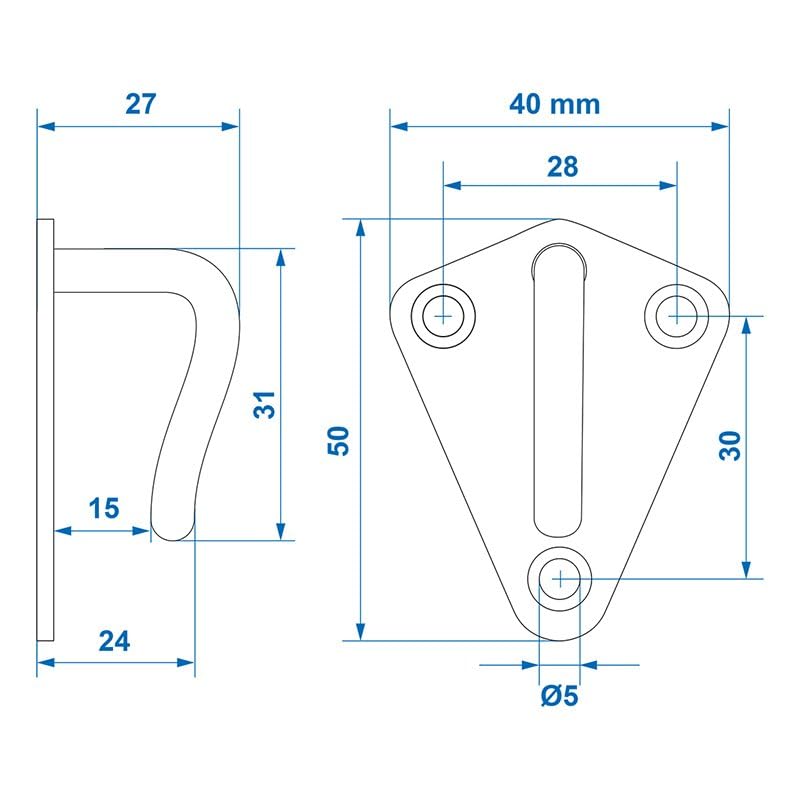 MultiBros 20 Stück Planenhaken Metall 40x45mm geschweißt Netzhaken Befestigungshaken Abspannhaken Zurröse für Anhängernetz Planen Ladungssicherung Ladebordwand