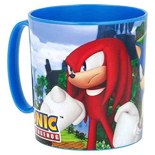 Stor 350 ml wiederverwendbarer, mikrowellengeeigneter Kunststoffbecher für Kinder - Sonic, 1 Stück (1er Pack), Bunt
