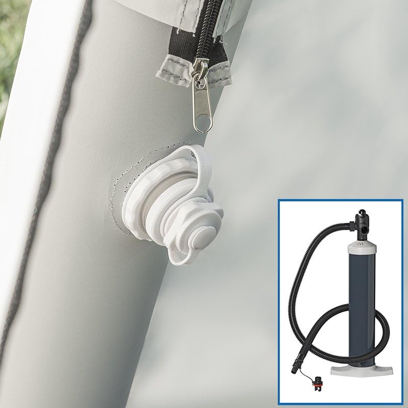 Multibros Pavillon aufblasbar 365x365 cm – 300D PU-Beschichtung – Air Shelter inkl. Pumpe, Heringe, Seile & Tragetasche – mit Seitenwänden mit Fenster oder Fliegengitter