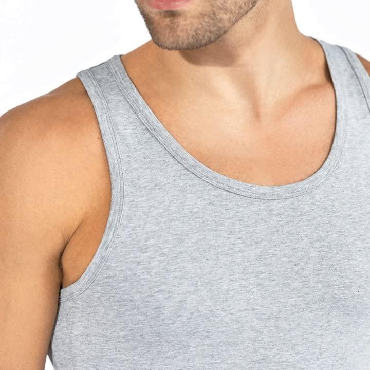 4er Pack Herren Classic Unterhemden | Männer Baumwolle Achselhemd Tank Top - Palleon
