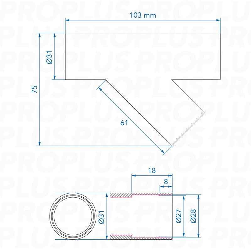 Multibros Abwasser-Rohr Y-Stück Ø28 mm – PE Kunststoff Verbindungsstück für steckbare Abwasserrohre | Passend für Abwasser-Rohrsystem | 100% wasserdicht | Ohne Kleben oder Löten | Schlag- & stoßfest