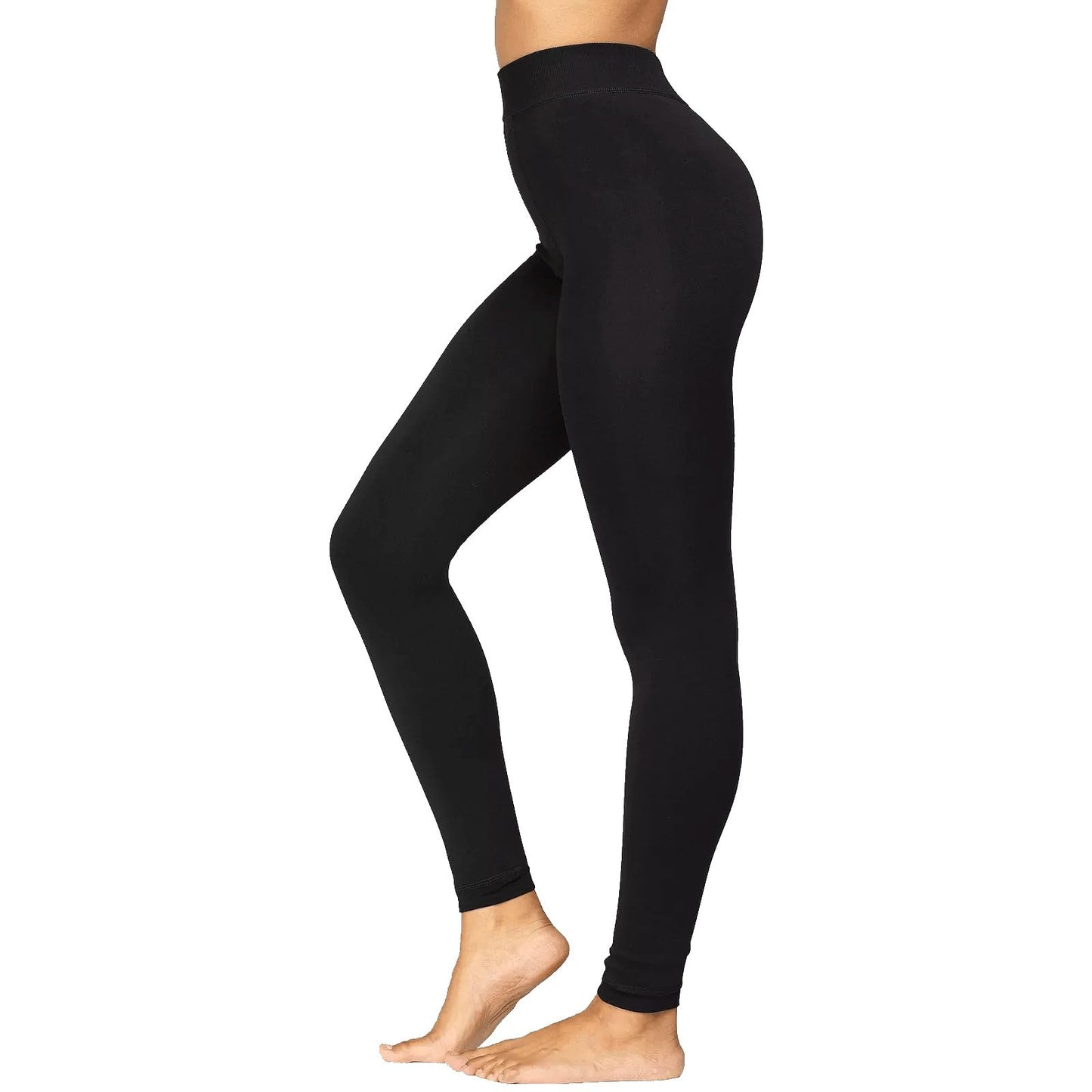 Palleon 2er Pack Damen Thermo Leggings Schwarz | Warme Winter Leggings mit Fleecefutter | Blickdicht & Elastisch