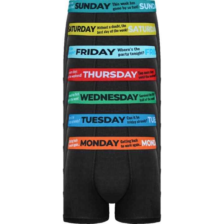 Palleon Herren Boxershorts 7er Pack – Baumwoll Unterhosen für jeden Wochentag | Monday–Sunday | Atmungsaktiv & Elastisch | Männer Boxer Shorts