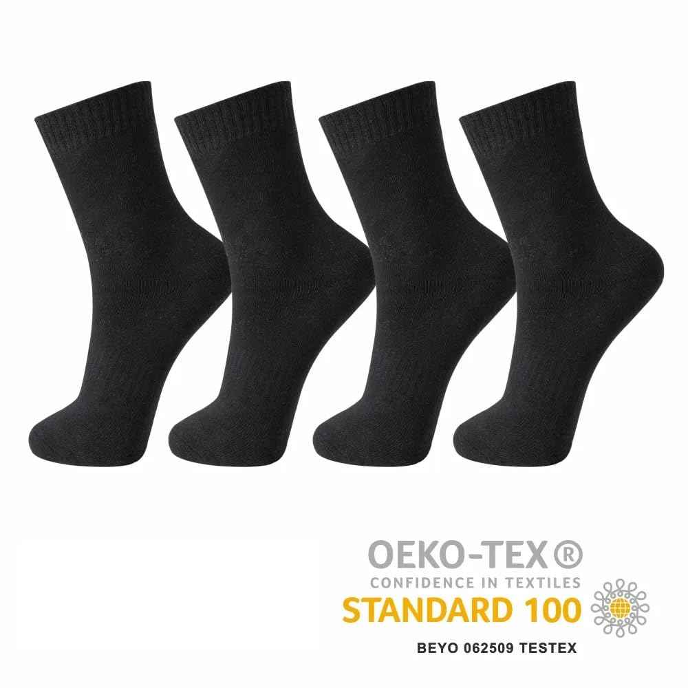 Palleon 6 Paar Herren Thermo Socken Schwarz – Winterstrümpfe mit Innenfrottee – Warm & Atmungsaktiv – Komfortbund – Größe 39–46