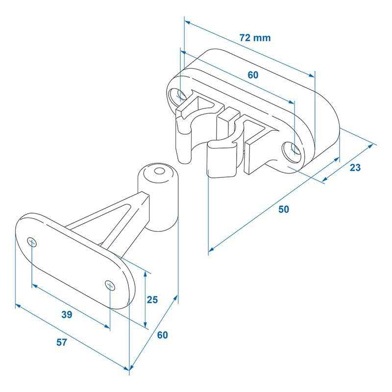 MultiBros 2er Pack Türfänger mit Flexibler Klemme – Weiß – Robuster Türhalter für Wohnwagen & Wohnmobil | PP Material | Widerstandsfähig & Sicher | Einfache Montage