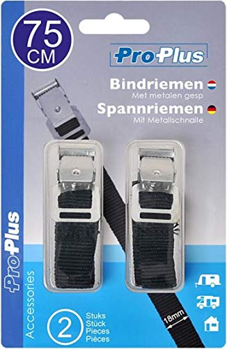 ProPlus Spannriemen Metallschnalle 18mm-75cm Set von 2 Stück