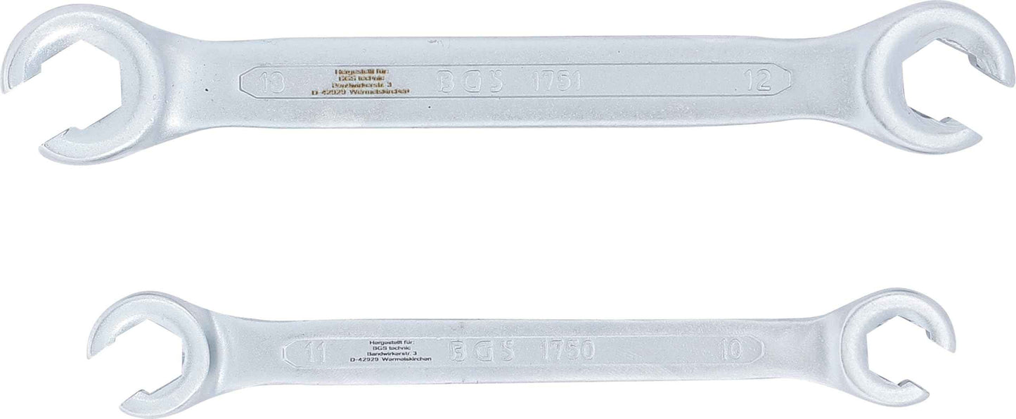 BGS 1755 Offener Ringschlüssel, 2 tlg., 10 x 11 + 12 x 13 mm