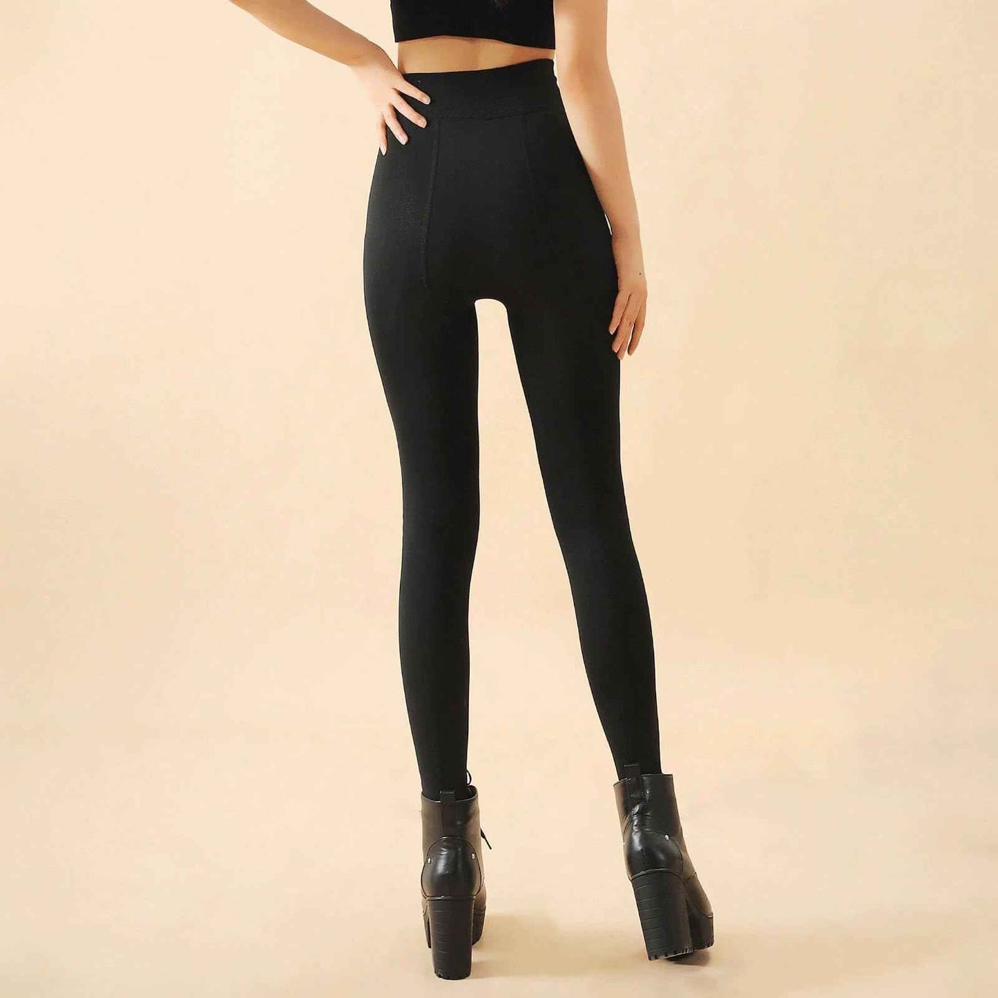 Palleon 2er Pack Thermo Fleece Leggings Damen Schwarz | Warme Winter Leggings in 2 Stärken | Blickdicht & Elastisch
