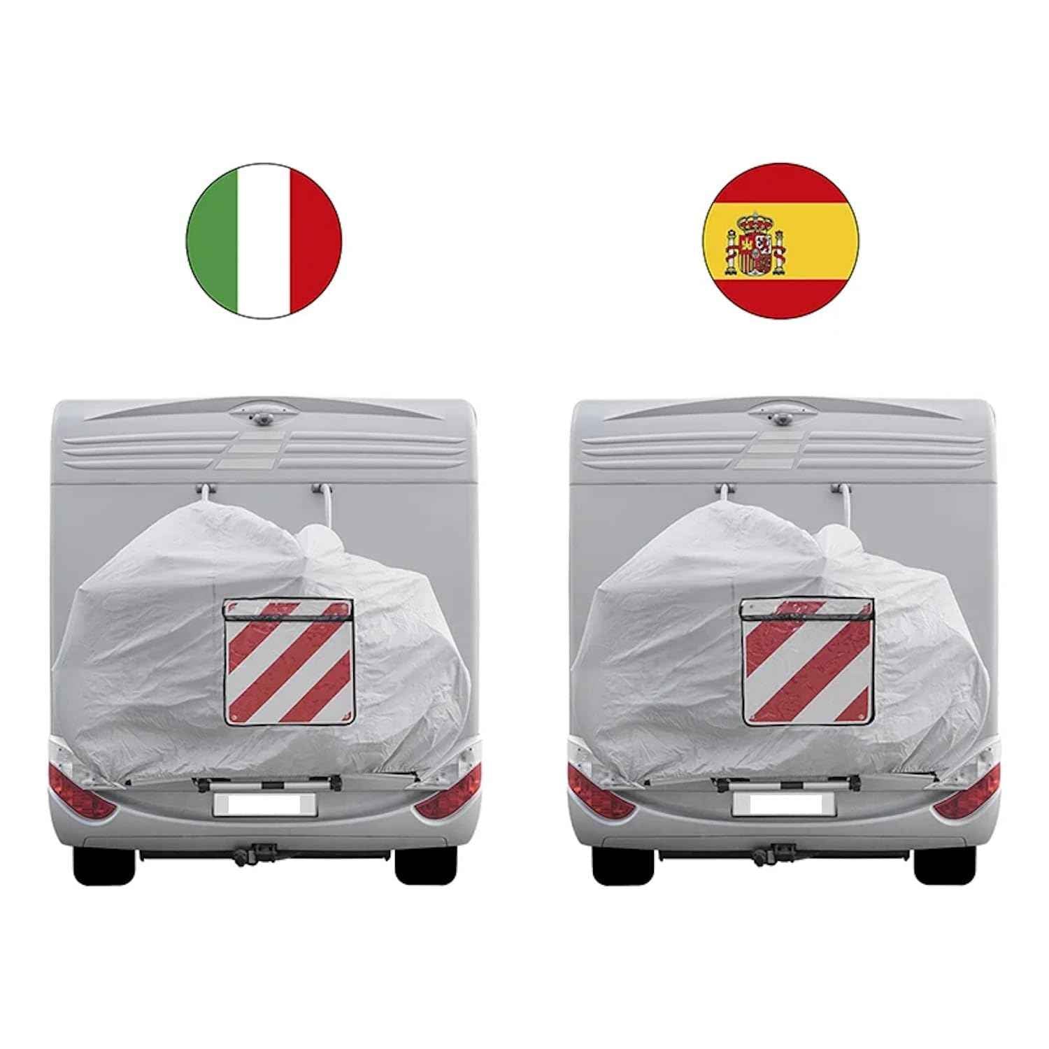 ProPlus Warntafel PVC Rot-Weiß Italien Spanien 2in1 Wohnwagen Warntafeln Warnschild 50cm