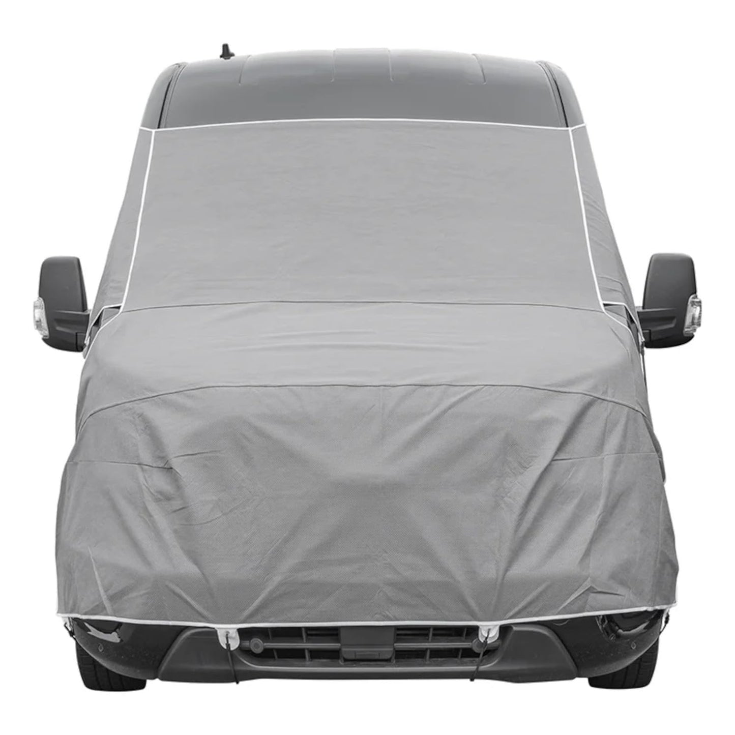Frontscheiben Abdeckung kompatibel für Verschiedene Marken – Abdeckplane für Wohnwagen mit UV-Schutz 160 GSM Vliesstoff, Spiegelschlitzen & Spanngurten