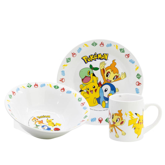 3-teiliges Keramik-Snack-Set (Teller, Schüssel, Tasse) in Geschenkbox Pokemon Happy Fun