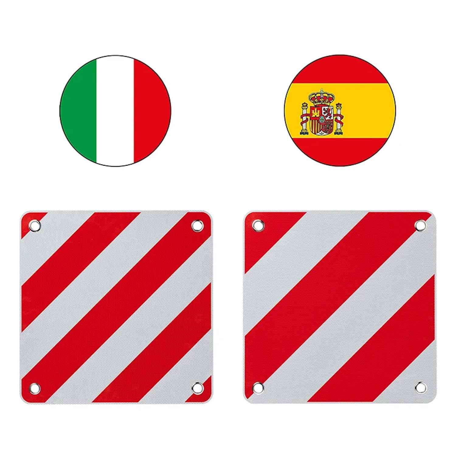 ProPlus Warntafel PVC Rot-Weiß Italien Spanien 2in1 Wohnwagen Warntafeln Warnschild 50cm