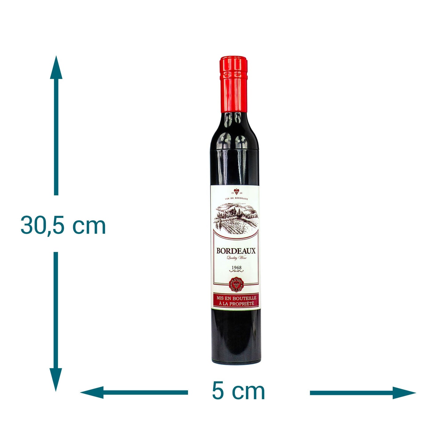 Out of The Blue Taschenschirm Weinflasche dunkelrot D: 90 cm