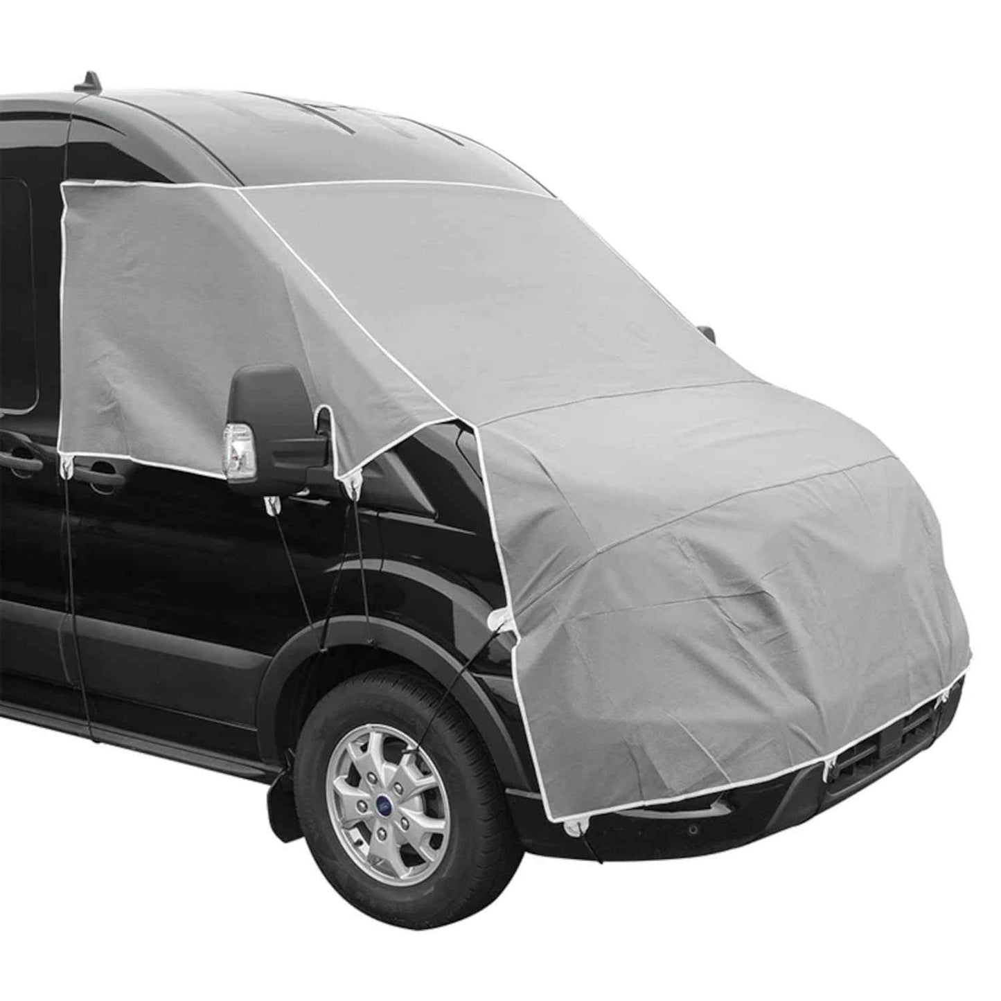 Frontscheiben Abdeckung kompatibel für Verschiedene Marken – Abdeckplane für Wohnwagen mit UV-Schutz 160 GSM Vliesstoff, Spiegelschlitzen & Spanngurten