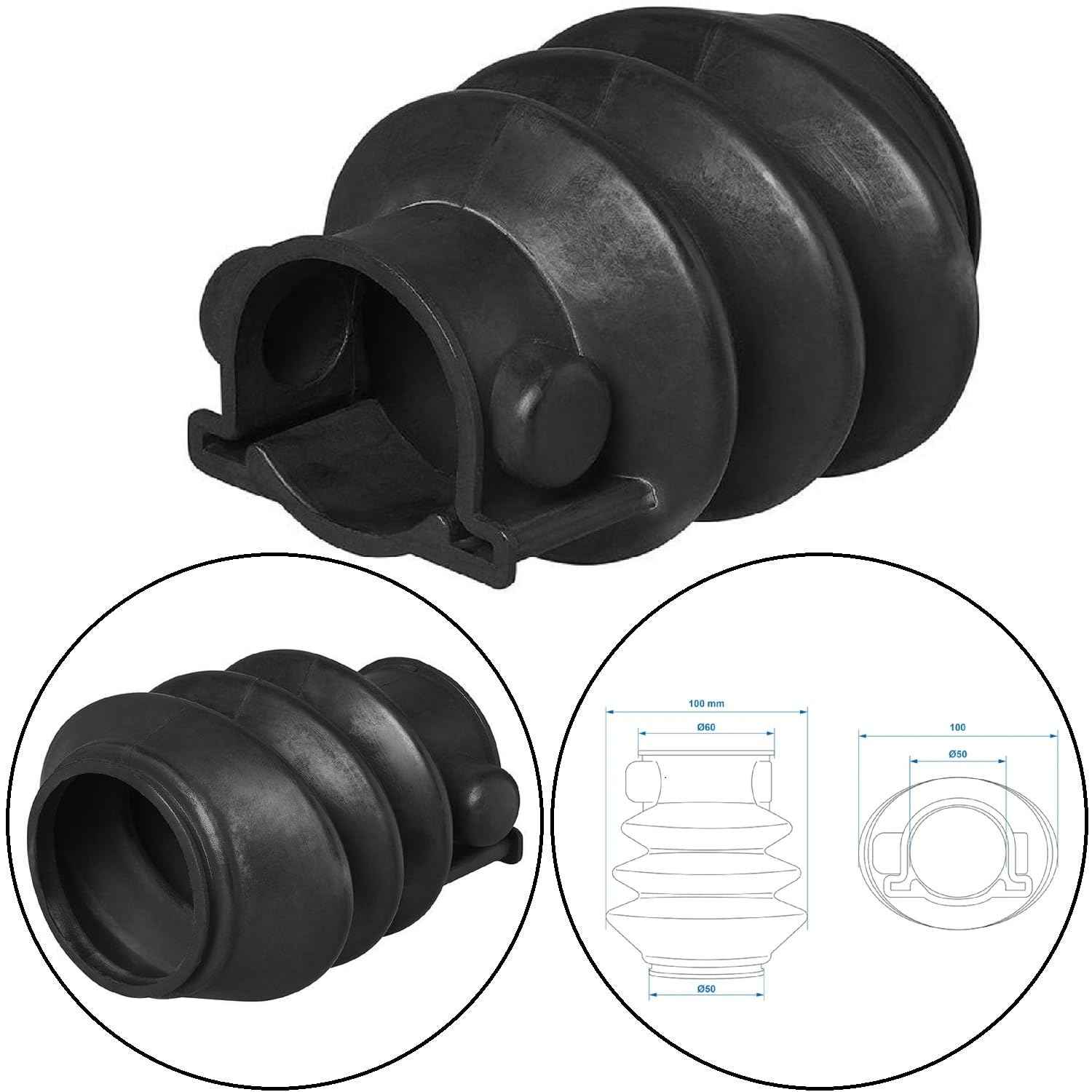 ProPlus Faltenbalg Auflaufeinrichtung 50/60mm L=125 passend für AL-KO