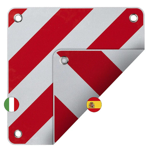 ProPlus Warntafel PVC Rot-Weiß Italien Spanien 2in1 Wohnwagen Warntafeln Warnschild 50cm