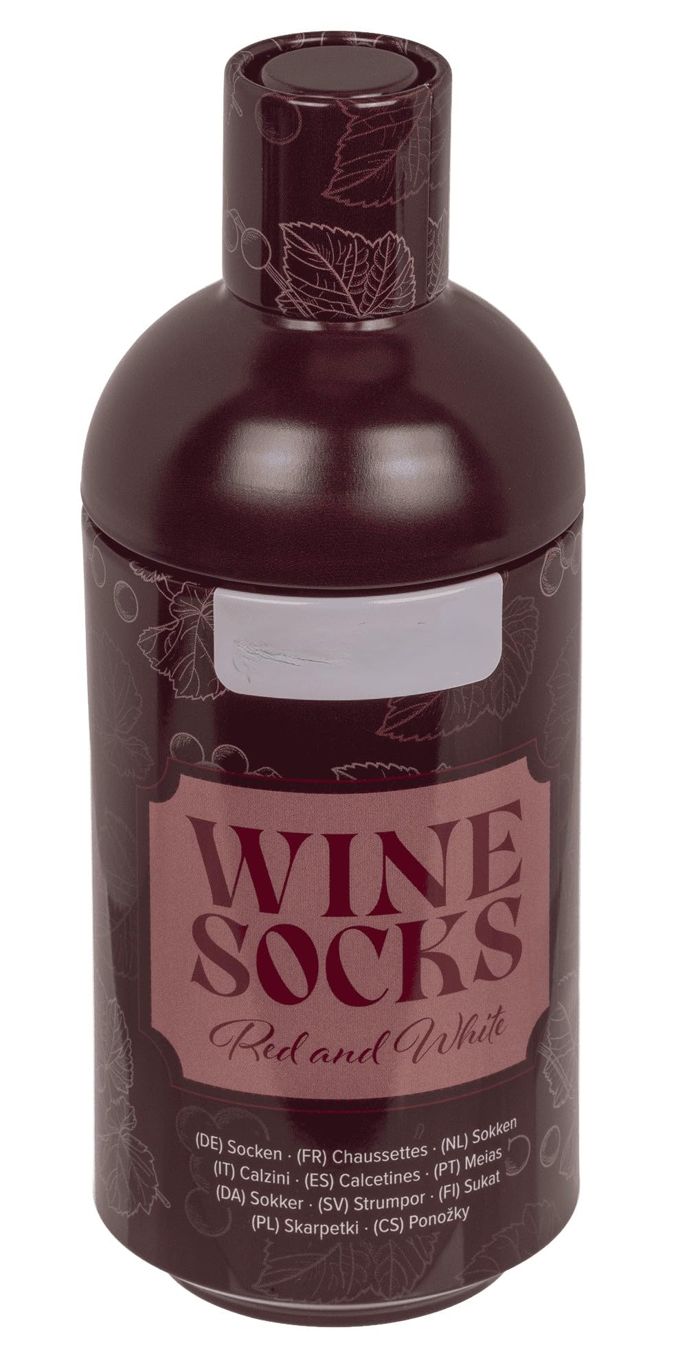 Palleon Wein Socken in Dose – 2 Paar lustige Weinsocken für Damen & Herren | Geschenkidee für Weinliebhaber | Baumwollsocken Einheitsgröße 36–42 in Metall-Dose