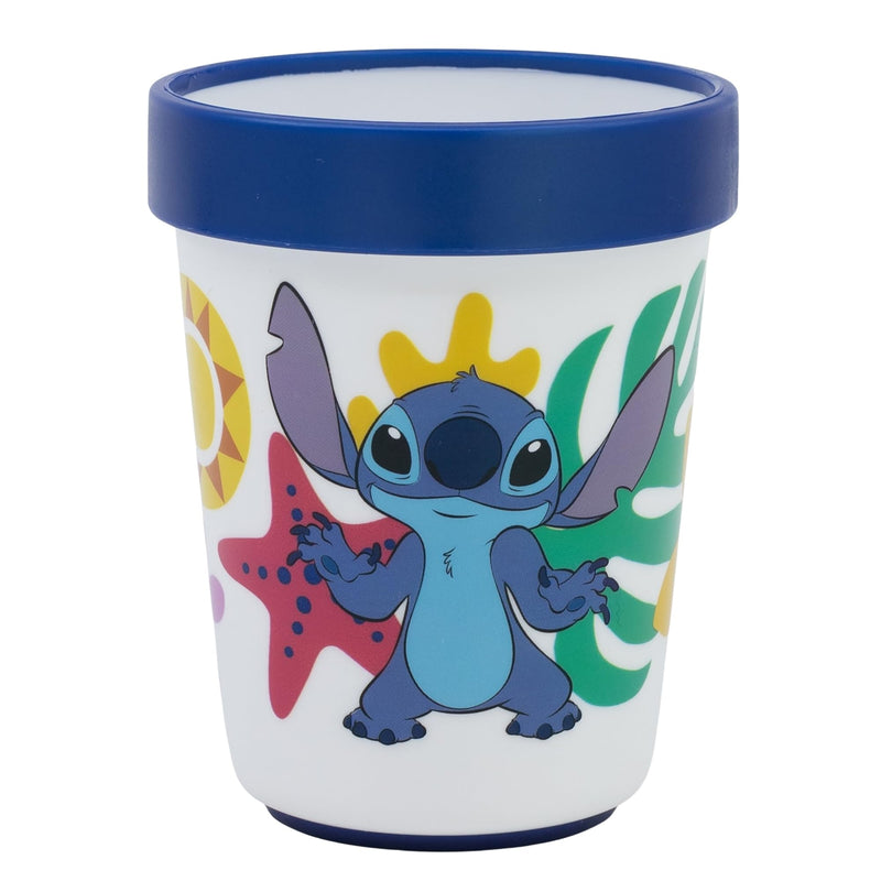 Palleon rutschfeste Lilo & Stitch Becher für Kinder - 2er Set Trinkbecher aus BPA-freiem Kunststoff - 260 ml Fassungsvermögen