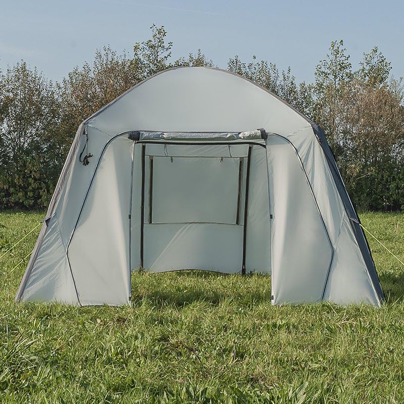 Multibros Pavillon aufblasbar 365x365 cm – 300D PU-Beschichtung – Air Shelter inkl. Pumpe, Heringe, Seile & Tragetasche – mit Seitenwänden mit Fenster oder Fliegengitter