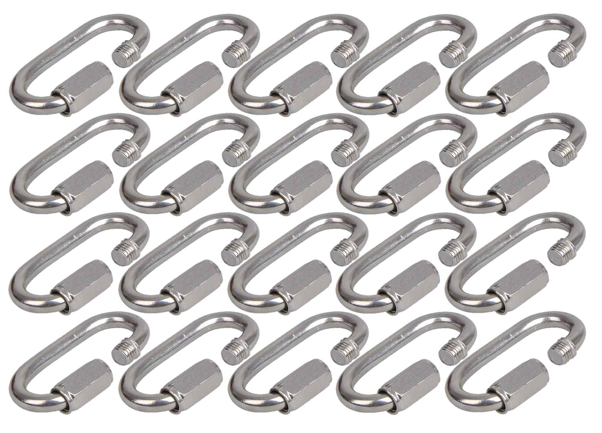 MultiBros 20er Pack Schraubglied Kettenschnellverschluß Kettennotglied Karabiner mit Schraubverschluss