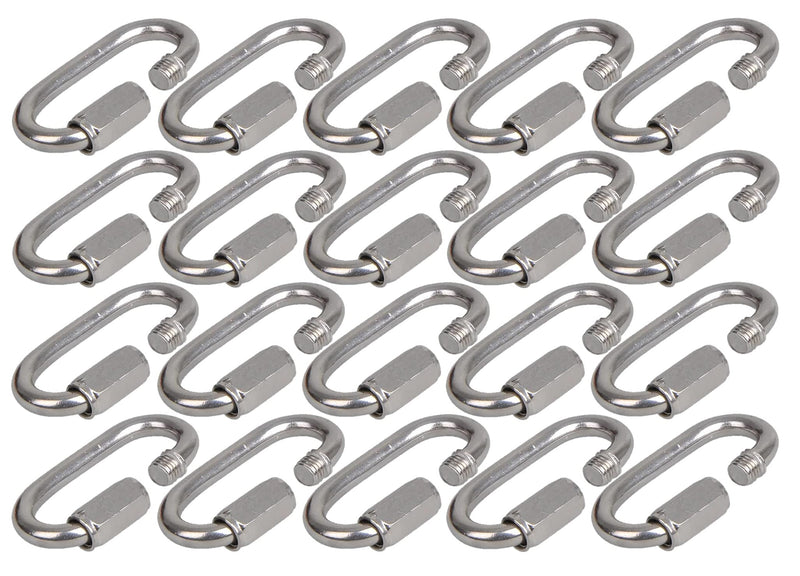 MultiBros 20er Pack Schraubglied Kettenschnellverschluß Kettennotglied Karabiner mit Schraubverschluss 10 mm